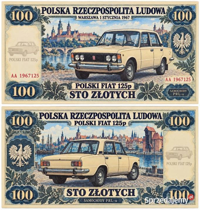 zestaw 14 banknotów z serii SAMOCHODY PRLu Antyki, Sztuka, Kolekcje Białystok