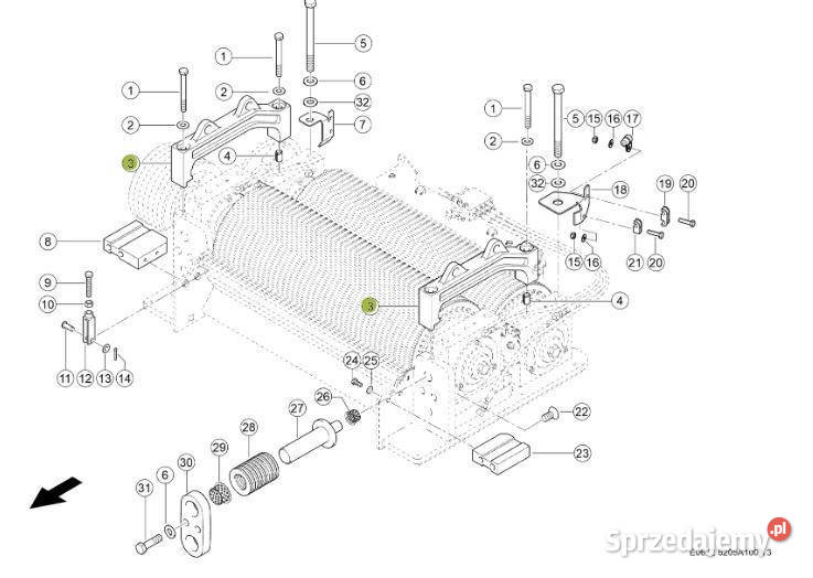 Claas Jaguar 970 corncrakcer mostek 0001254541 Jastrzębniki