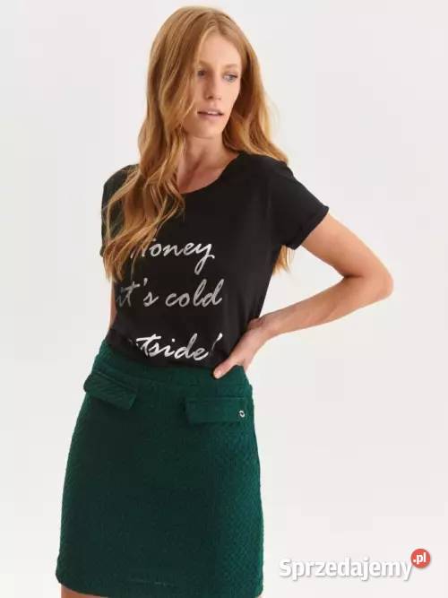czarny tshirt z napisami Top Secret Rozmiar 36(S) Olkusz