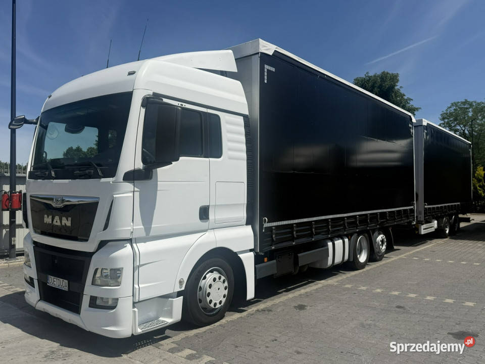 MAN TGX 24440 6X2 E6 Przyczepa GTS PTT18S Tandem Samochody ciężarowe świętokrzyskie Widełki