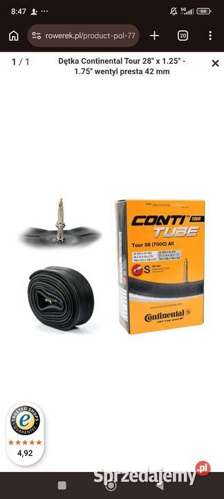 Opony rowerowe CONTINENTAL CONTACT 28Dętki Pozostałe