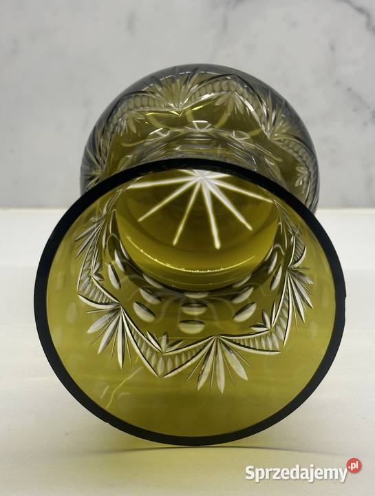 Wazon kryształowy barwiony z lat 50tych Łódź