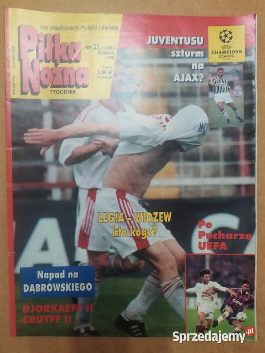 Tygodnik Piłka Nożna rocznik 1996 kompletny łódzkie Łódź
