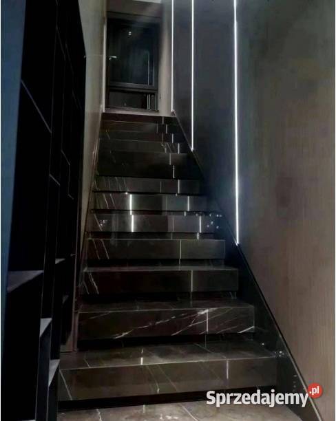 Czarne marmurowe płytki schodowe 120x30 POŁYSK Łask
