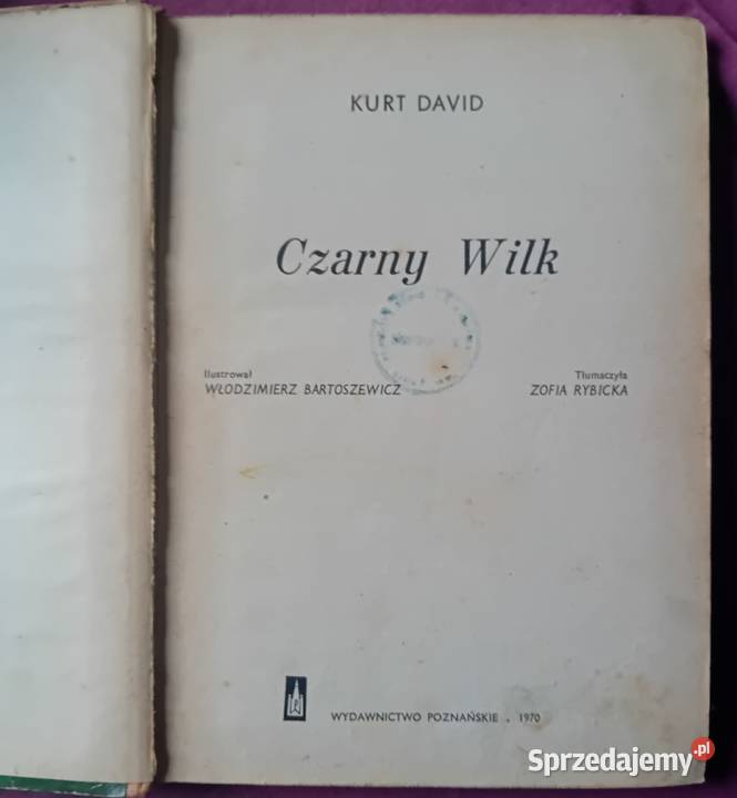 Kurt David Czarny Wilk Wyd Poznańskie 1970 r Koźminek