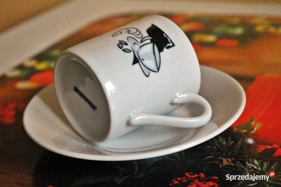 Filiżanki ceramiczne z talerzykiem 6 Zawiercie