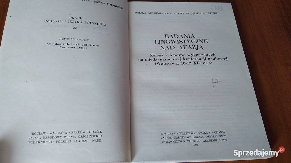 Badania lingwistyczne afazją Urbańczyk Rymut Książki naukowe i popularnonaukowe Gdańsk sprzedam