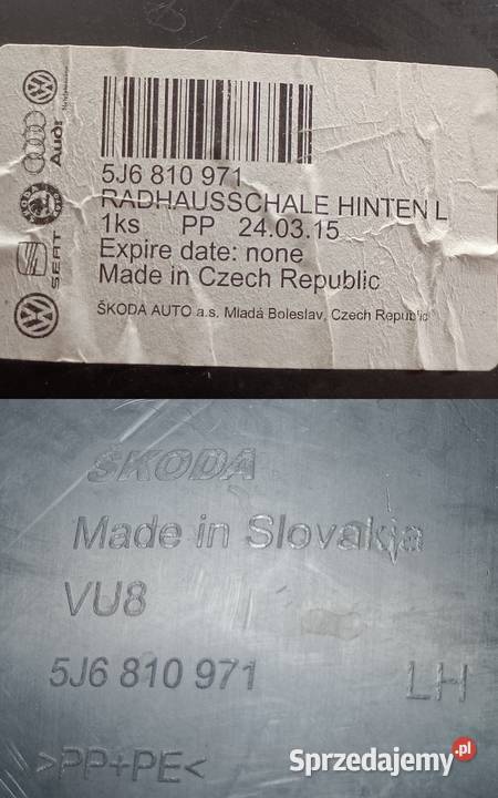 SKODA FABIA II 2 NADKOLE LEWY TYŁ 5J6810971 wielkopolskie Pleszew