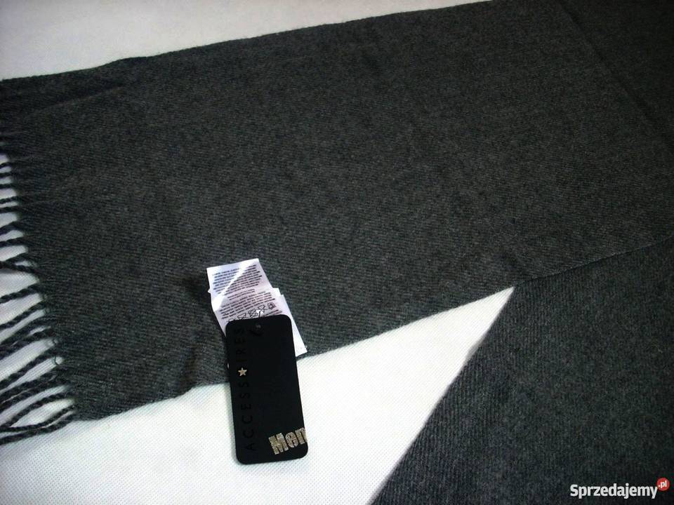 Elegancki Grafitowy Szal z Włoskiem Nowy Dla mężczyzn Nowy Sącz