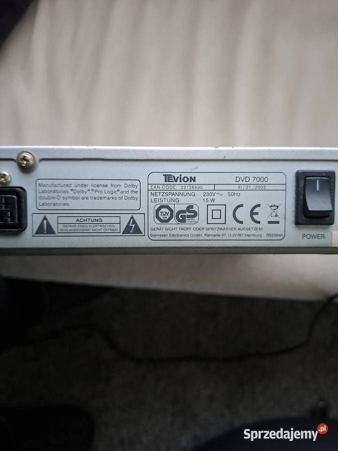 Odtwarzacz DVD Tevion DVD 7000 Srebrny Odtwarza Rybnik