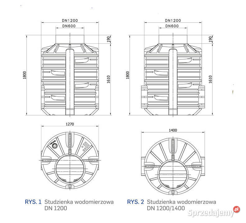 STUDNIA WODOMIERZOWA DN1400 H180 drabinka Wodomierze i liczniki mazowieckie Warszawa