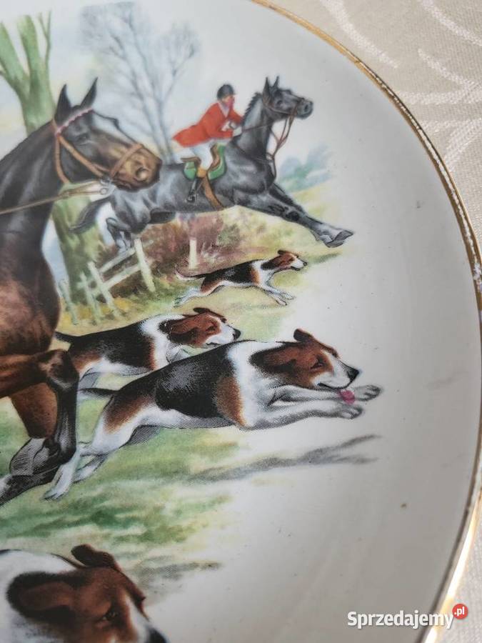 Talerz kolekcjonerski POLOWANIE porcelana bone