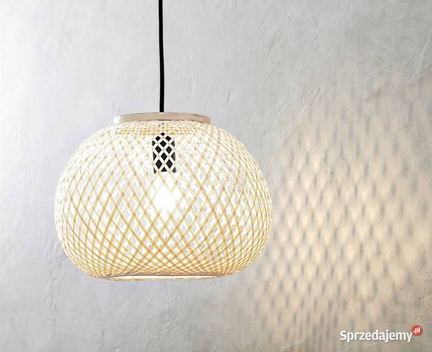 NOWA stylowa lampa wisząca bambusowa naturalna Pozostałe Brodnica