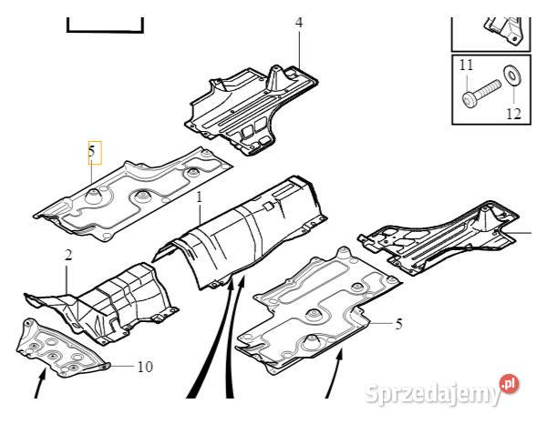 Volvo S60 V60 oslona podwozia przednia lewa OE dolnośląskie Bielany Wrocławskie