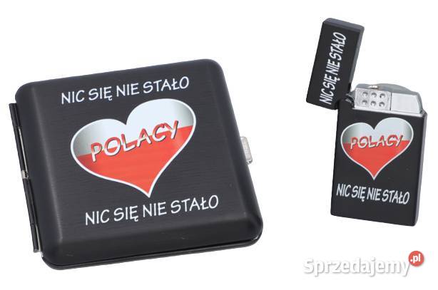 Zestaw Patriotyczny Zapalniczka Papierośnica Ostrowy nad Okszą