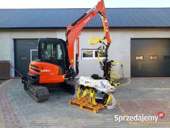 Głowica ścinkowa ARBRO 400S na koparkęciągnik Leśnictwo Śniadówka