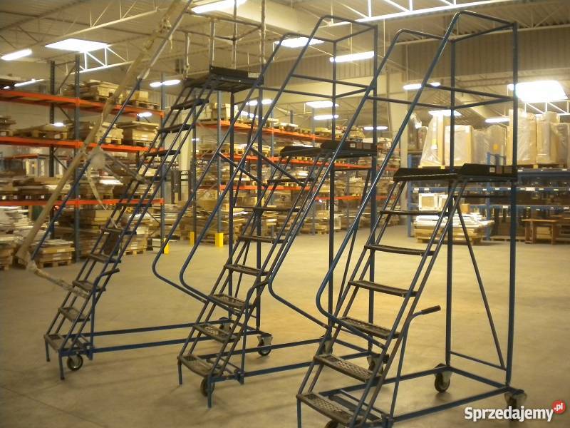 Drabiny magazynowe przejezdne firmy PROMAG wielkopolskie Sady
