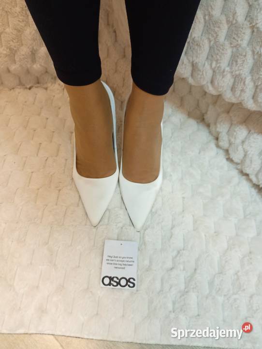 40 ASOS DesignBiałe czółenka szpilki wieczorowe Asos Kraków