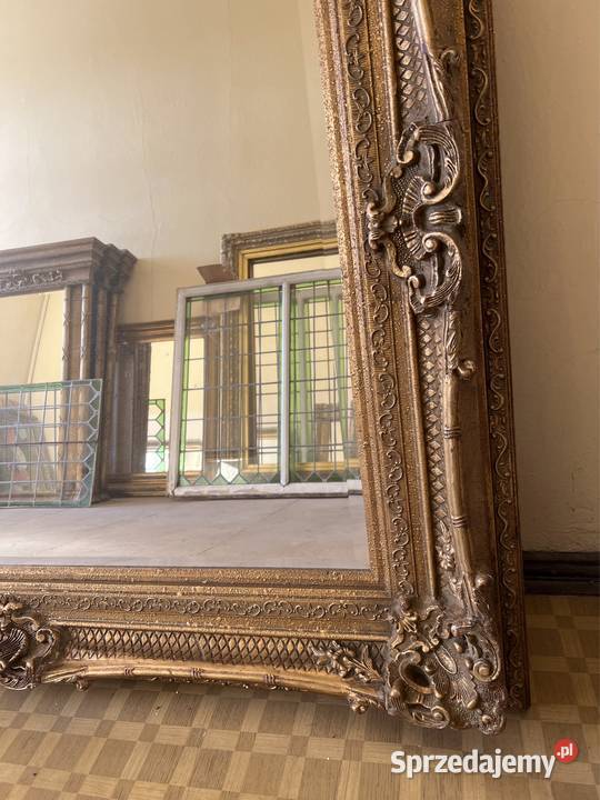 Ogromne kryształowe lustro w rzeźbionej ramie Bystrzyca Kłodzka