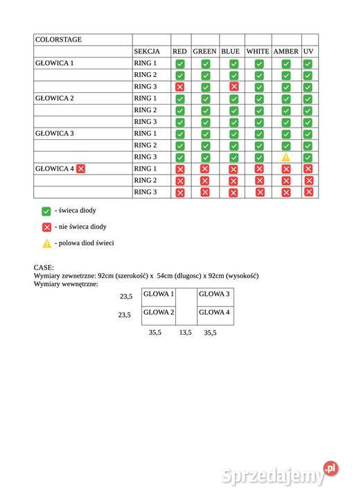 4x COLORSTAGE wash 36 X 18W 6in1 Rgbwauv case zachodniopomorskie Kołobrzeg