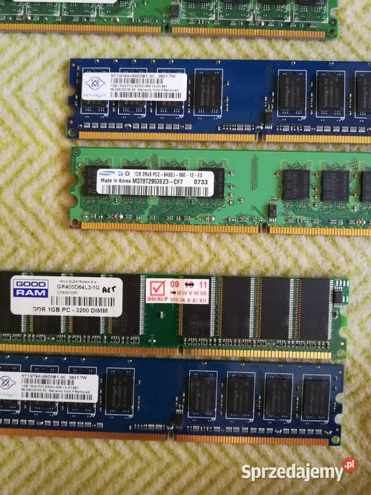 Pamięci RAM PC i Laptop 17 sztuk 1GB 2GB 4GB DDR Szczecin