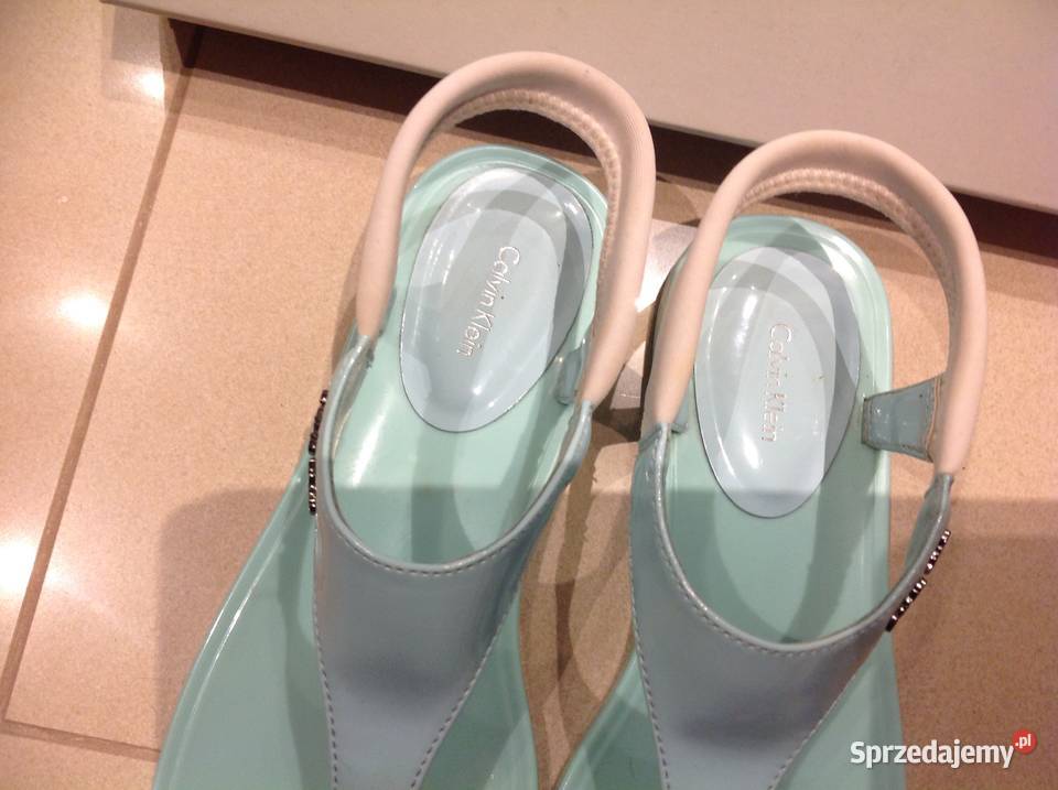 SANDAŁKI JAPONKI DAMSKIE CALVIN KLEIN 36 j nowe Sandały i klapki Nowa Sól