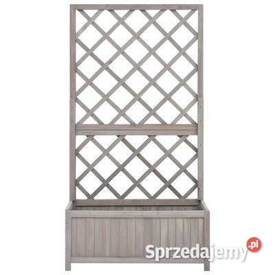 vidaXL Ogrodowa donica z kratką szara 70x30x135