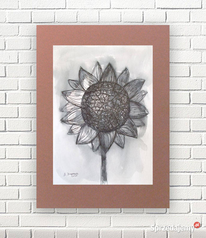 szaro brązowa grafika do salonu loft obraz Szczecin