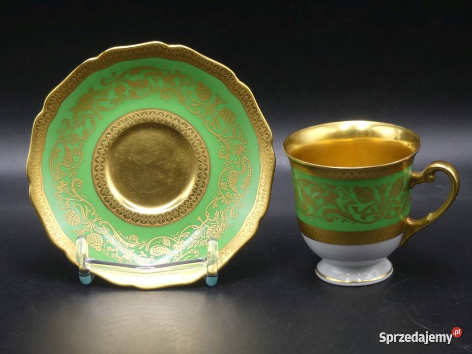 Zjawiskowa bogato złocona mokka Hutschenreuther Poznań