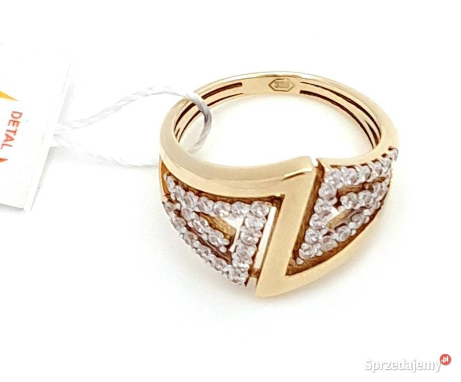 Pierścionek r14 Złoty pr333 Modern z licznymi Poznań