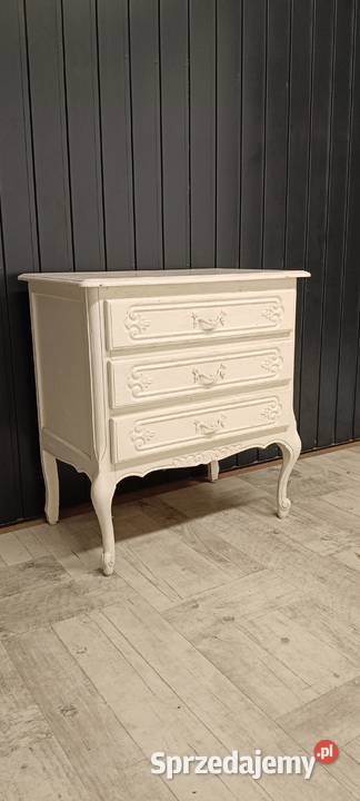 komoda ludwikowska z szufladami biała drewniana Komody Meble Radomsko