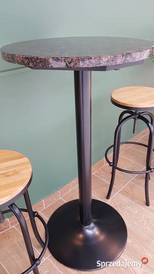 Hokery metalowe z drewnem dębowym stoły z 45cm pomorskie Gdańsk