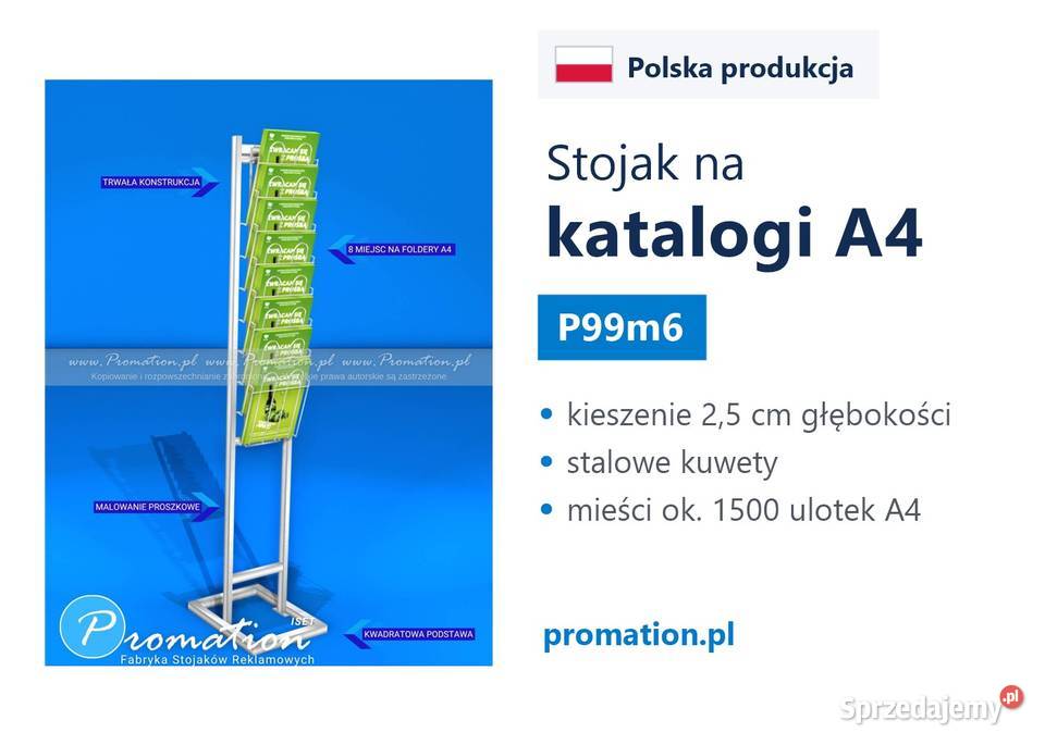 Stojak druciany na katalogi reklamowe A4 Łódź