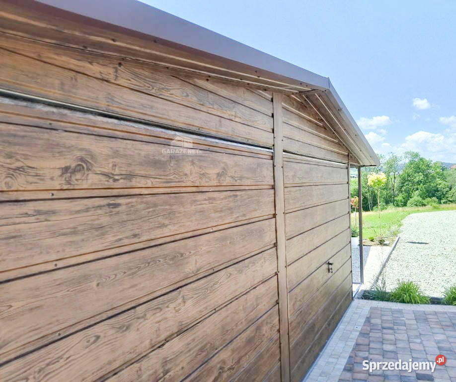 GARAŻ BLASZANY 7m x 7m WNĘKA DWUSPAD 2x BRAMA Łapanów