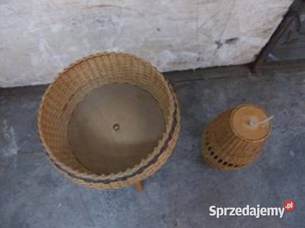 Stary kwietnik i lampka w stylu BOHO komplet Kwietniki
