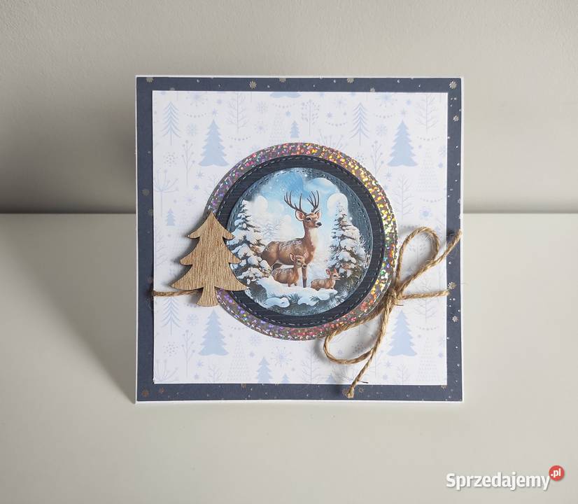 Kartka ręcznie robiona świąteczna Boże Łódź