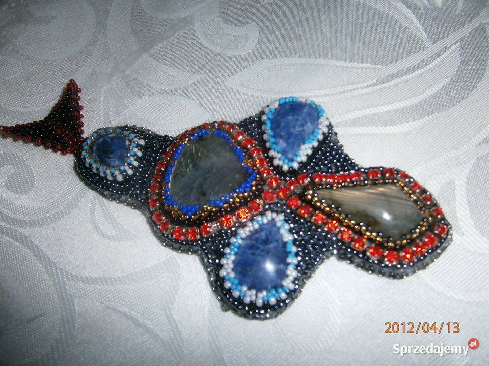 Piękny wisior Krzyż labradoryty Częstochowa sprzedam