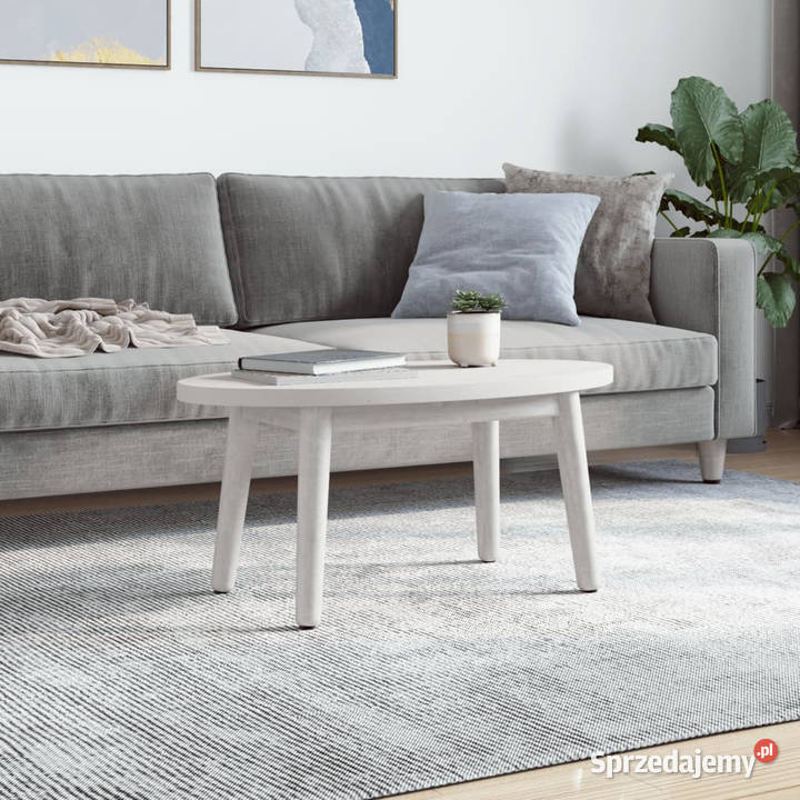 Blat stołu biały 80x40x25 lite drewno sosnowe Warszawa