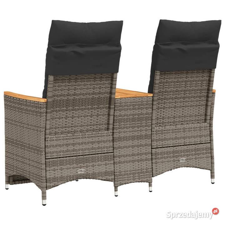 Rozkładana sofa ogrodowa ze stolikiem 2os szara sprzedam