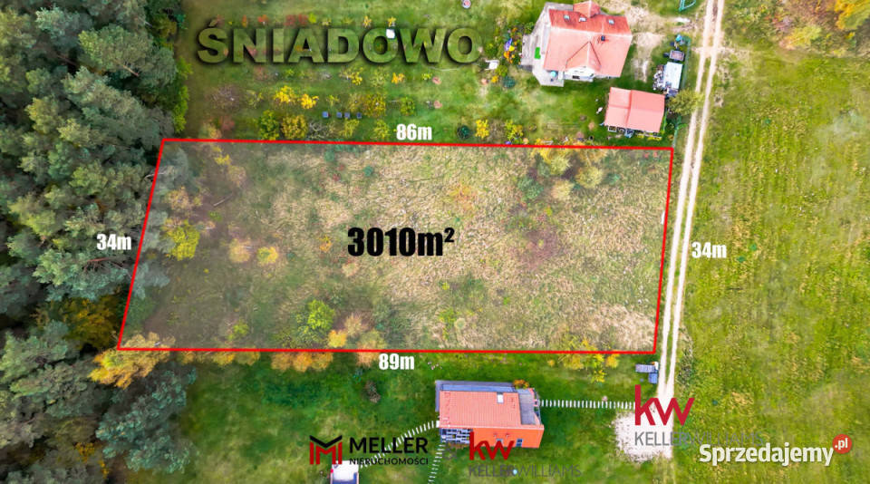 sprzedaży działki 3010m2 Śniadowo Nieruchomości