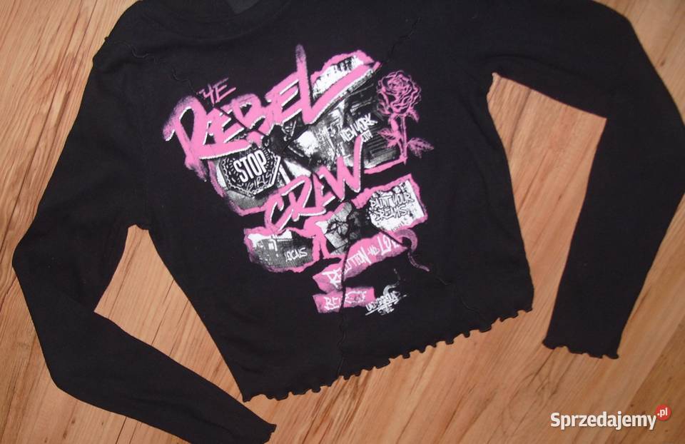 Bluzeczka z nadrukiem BERSHKA Prążek r SM sprzedam