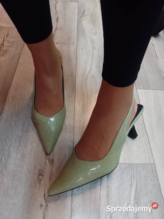 4041 Zielone ołówkowe Czółenka wieczorowe z Kraków