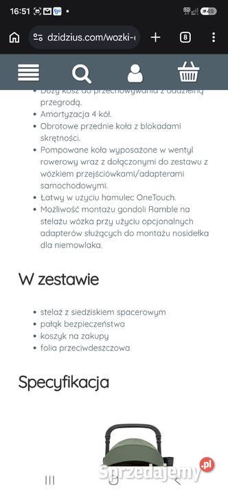 Wózek spacerowy Joile Rozkładane podkarpackie Pustków-Osiedle