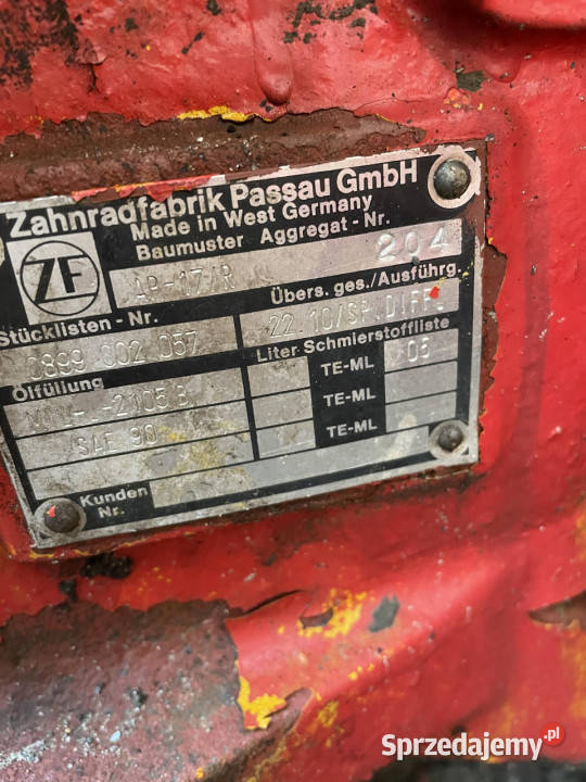 Most przedni napędowy oś ZF AP17R zwolnica wkład