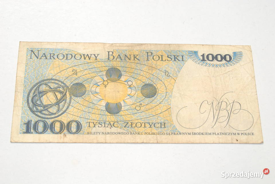 Stary banknot 1000 złotych Kopernik 1975 antyk śląskie Cieszyn