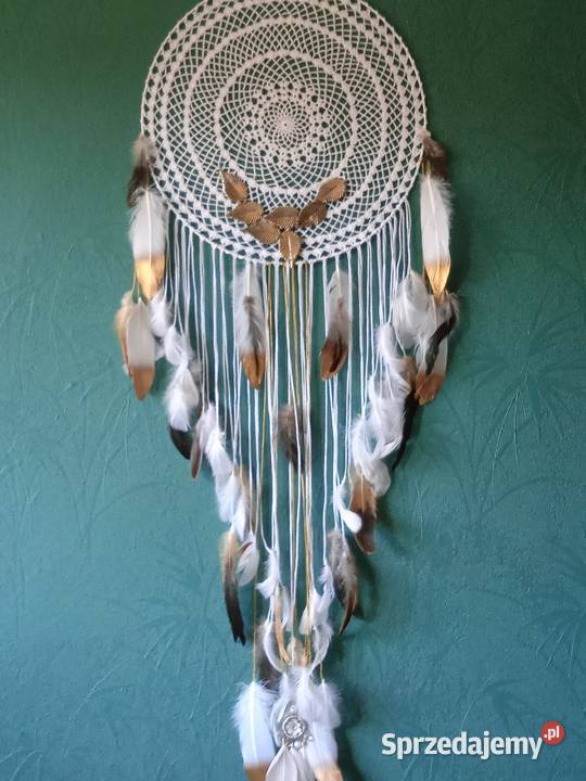 BIAŁO ZŁOTY ŁAPACZ SNÓW biały Piła