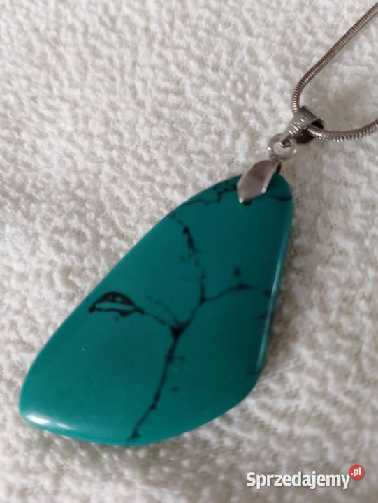 NASZYJNIK z turkusową zawieszką i łańcuszkiem Oborniki