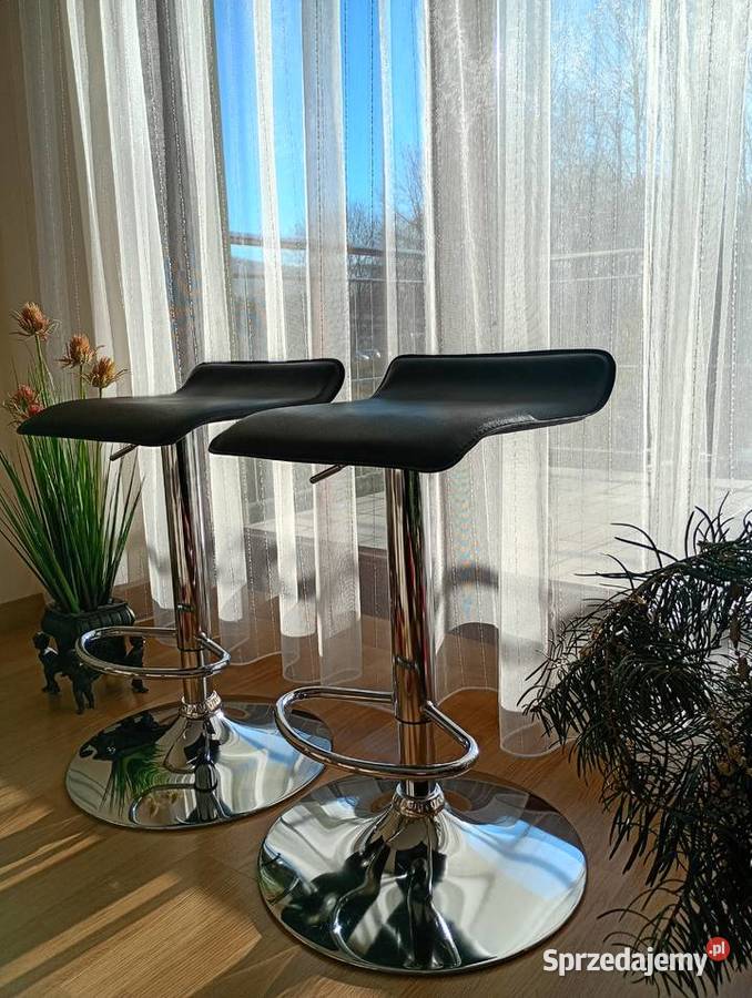 HOKER czarny chromowany stan idealny 2 sztuki Ustroń