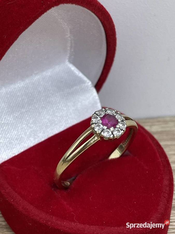 Pierścionek z cyrkonią r 18 w 183g 585p Gdańsk