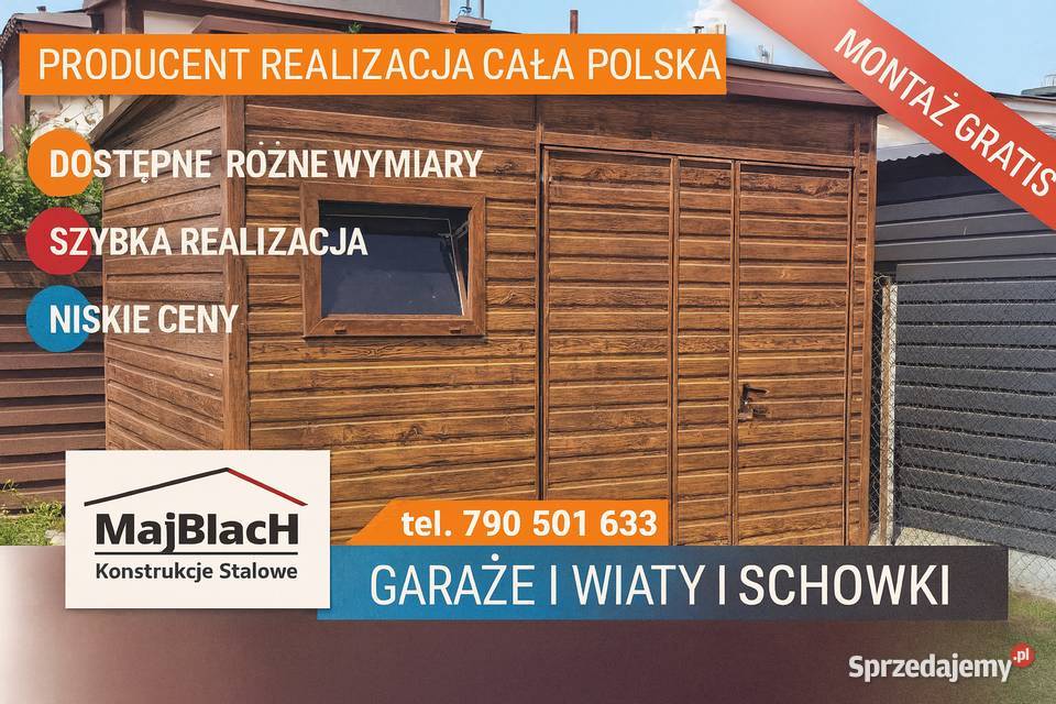 Złoty Dąb Garaż Blaszany Schowek Szybka Dostawa
